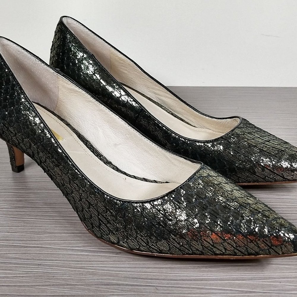 Louise et Cie Jacoba Kitten Heel Pump, Iron Snakeskin, Womens Size 8.5